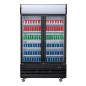 Vitrine réfrigérée positive 2 portes battantes avec caisson lumineux Polar Série G 950L noire