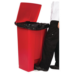 Conteneur à pédale Rubbermaid rouge 87L