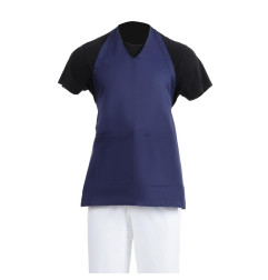 Tablier serveur col en V Whites bleu marine