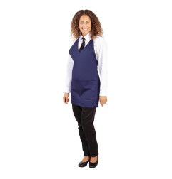 Tablier serveur col en V Whites bleu marine