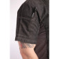 Veste mixte à boutons pression manches courtes Chef Works Tribeca denim noir S