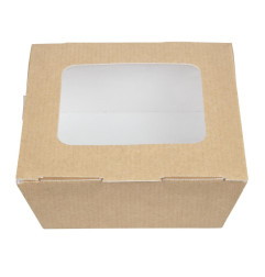 Boîtes alimentaires moyennes en carton avec fenêtre recyclables Huhtamaki 1070ml (lot de 270)