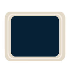 Plateau de service en polyester Roltex Cafétéria 325 x 265mm bleu