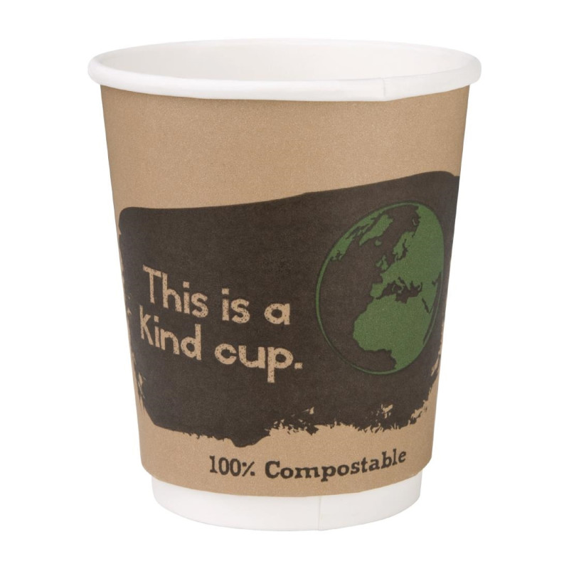 Gobelets boissons chaudes compostables en PLA double paroi Fiesta Compostable 227ml (x500) Gobelets boissons chaudes compostables en PLA double paroi Fiesta Compostable 227ml (x500)
