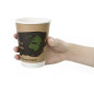 Gobelets boissons chaudes compostables en PLA double paroi Fiesta Compostable 355ml (x500)