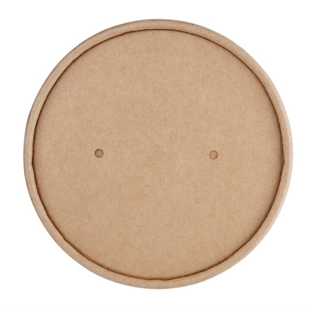 Couvercles en papier pour pots à soupe Fiesta Compostable 118mm FB166 et FB168 (Lot de 500)