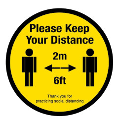 Adhésif au sol de distanciation sociale Please Keep Your Distance 2 Metre 40cm