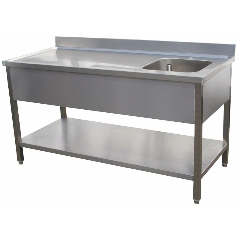 TABLE CHEF + SOUS-TABLETTE + CUVE A DROITE (1800X700H900mm) TABLE CHEF + SOUS-TABLETTE + CUVE A DROITE (1800X700H900mm)