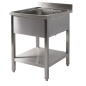 Plonge 800x700xH900mm avec bac 600x500xH325mm Plonge 800x700xH900mm avec bac 600x500xH325mm