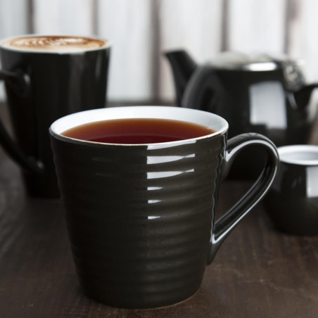 Mugs Aroma Olympia Café noirs 340ml (lot de 6)