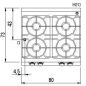 Fourneau gaz 4 feux vifs Gastro M 70/80 PCG