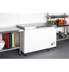 Congélateur coffre avec couvercle inox Polar Série G 378L