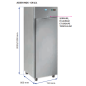 Armoire inox 700L GN 2/1 - 1 portes - négative - dim 710x800x2100mm Armoire inox 700L GN 2/1 - 1 portes - négative - dim 710x800x2100mm