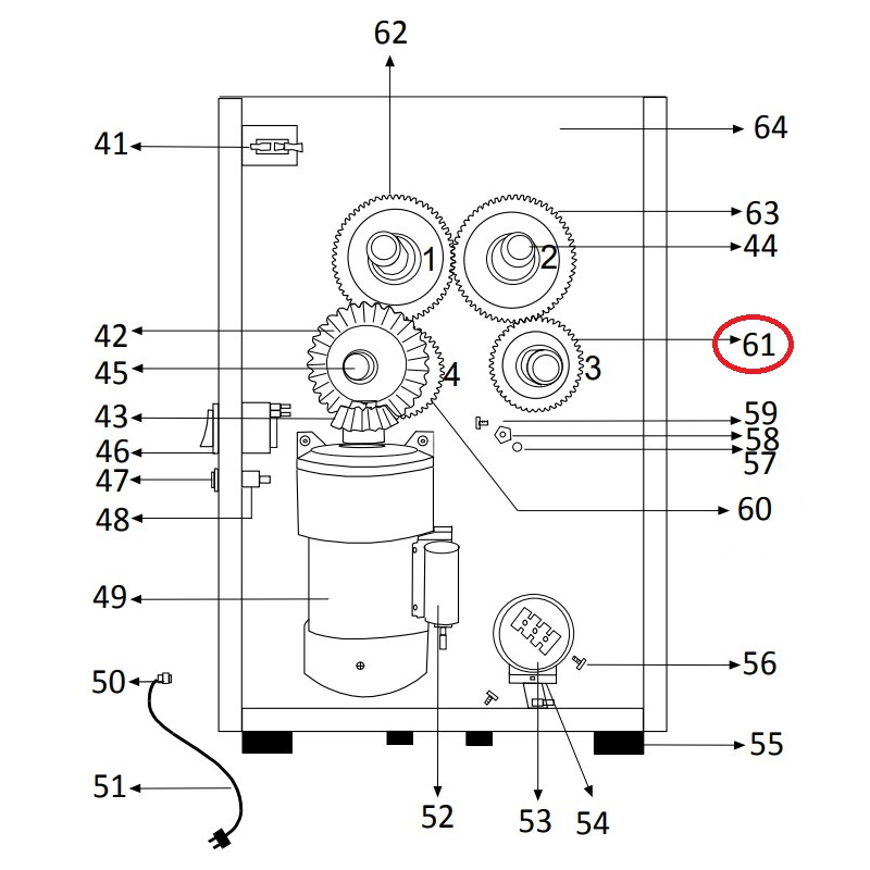 Engrenage Frucosol F50-061 (45 dents)