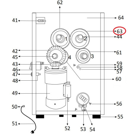 Engrenage Frucosol F50-063 (60 dents)