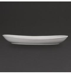 Assiettes creuses ovales blanches Olympia Whiteware 304mm (lot de 4)
