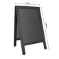 Panneau de trottoir avec cadre en bois noir Olympia 700x1200mm