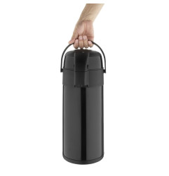 Pichet à pompe en inox double paroi Olympia noir