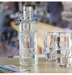 Bouteilles d'eau en verre avec bouchon Olympia Geo 640 ml (lot de 6)