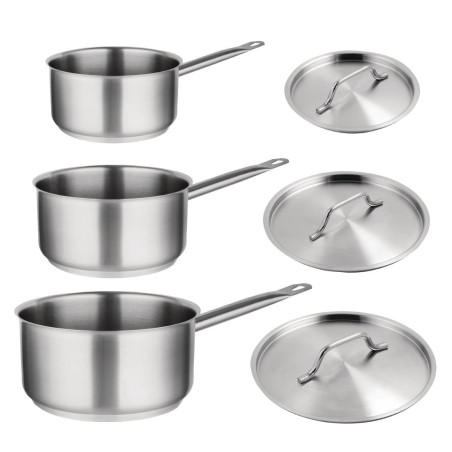 Offre spéciale - Set de 3 casseroles et couvercles inox Vogue 