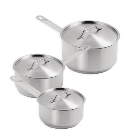 Offre spéciale - Set de 3 casseroles et couvercles inox Vogue 