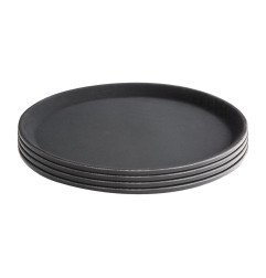 Offre spéciale : Lot de 6 plateaux ronds antidérapants en polypropylène Olympia Kristallon