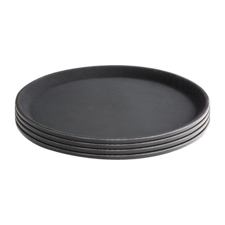 Offre spéciale : Lot de 6 plateaux ronds antidérapants en polypropylène Olympia Kristallon