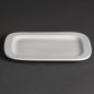 Assiettes rectangulaires arrondies Olympia Whiteware 230mm (lot de 12)