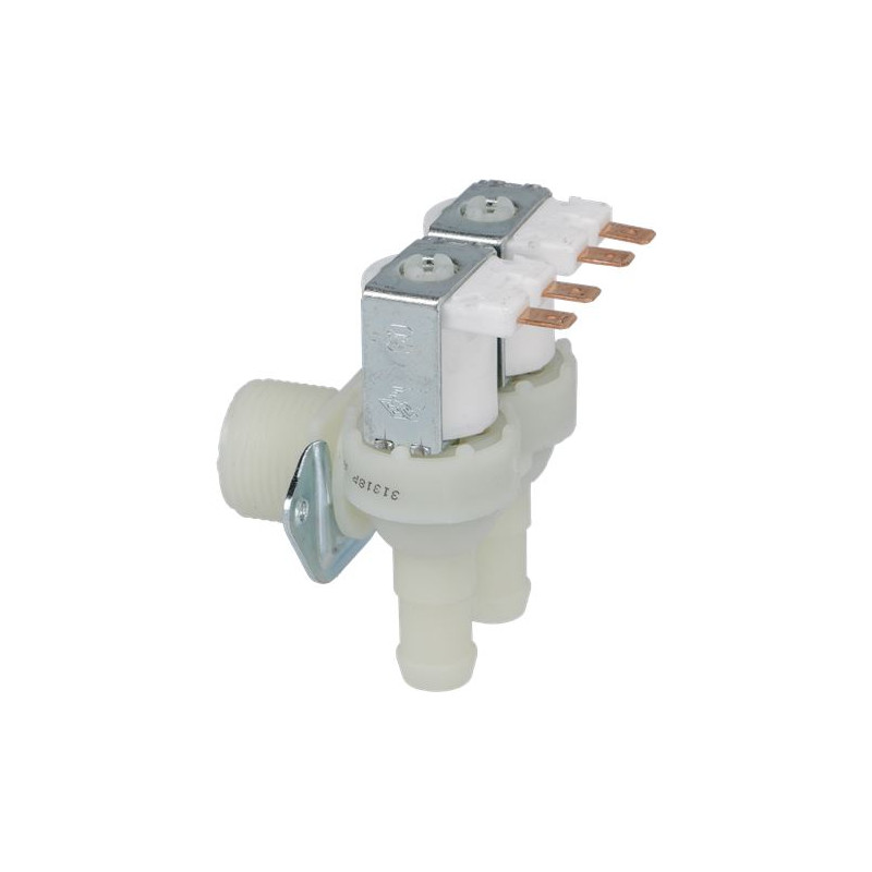 ELECTROVANNE T&P 2 VOIES 90° entrée 3/4" - 2 sorties ø 13,5 mm ELECTROVANNE T&P 2 VOIES 90° entrée 3/4" - 2 sorties ø 13,5 mm