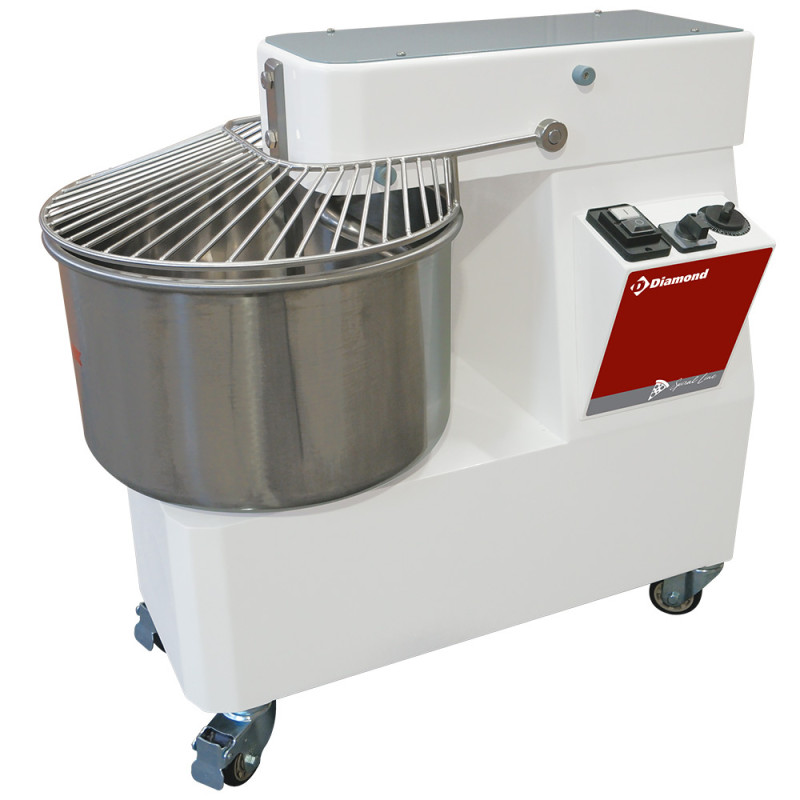 Pétrin à spirale 42 litres, 2 vitesses, timer, sur roues Pétrin à spirale 42 litres, 2 vitesses, timer, sur roues