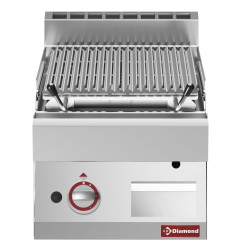 Grill pierre de lave, 1/2 module, grille en fonte "double face"