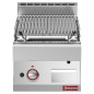 Grill pierre de lave, 1/2 module, grille en fonte "double face"