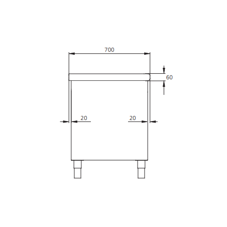 Meubles inox sur-mesure 190x70xH90 cm