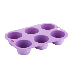 Moule 6 muffins flexible en silicone Hygiplas violet 