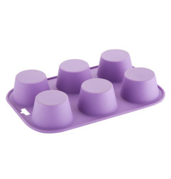 Moule 6 muffins flexible en silicone Hygiplas violet 
