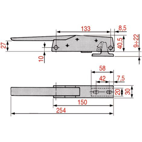 FERMETURE DROITE-GAUCHE SANS SERRURE 790 CR