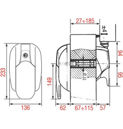 POIGNEE FERMETURE COMPLETE FERMOD 431 AVEC SERRURE