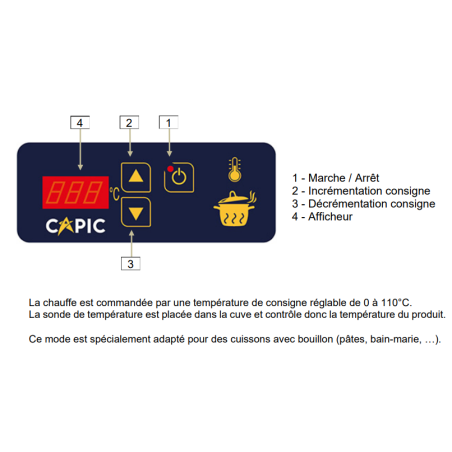 Marmite électrique 60 litres à contrôle de température