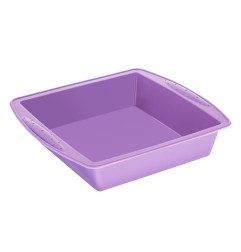 Moule à gâteau carré flexible en silicone Hygiplas violet 245mm