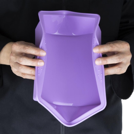 Moule à gâteau carré flexible en silicone Hygiplas violet 245mm