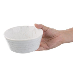 Bols plats ronds mouchetés blancs Olympia Cavolo 143mm (lot de 6)