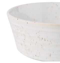 Bols plats ronds mouchetés blancs Olympia Cavolo 143mm (lot de 6)