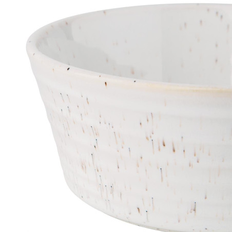 Bols plats ronds mouchetés blancs Olympia Cavolo 143mm (lot de 6)