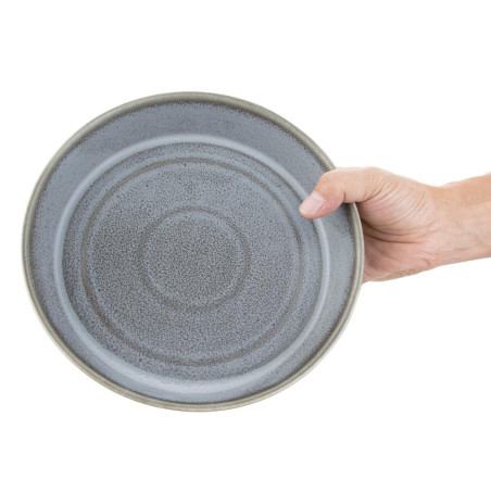 Bols plats ronds anthracite Olympia Cavolo 220mm (lot de 4)