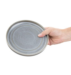 Assiettes plates rondes Olympia Cavolo anthracite 180mm (lot de 4)