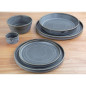 Assiettes plates rondes Olympia Cavolo anthracite 180mm (lot de 4)