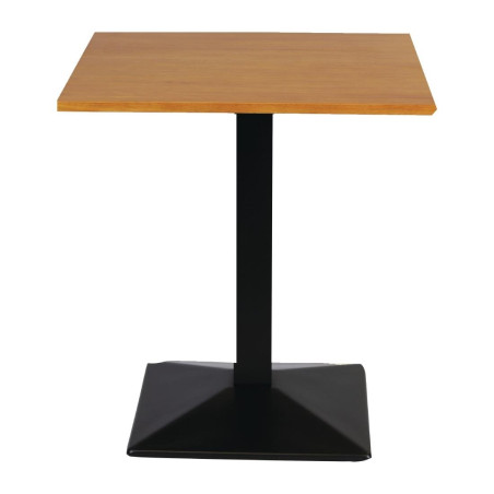 Table carrée avec pied en métal et plateau chêne clair Turin 700 mm
