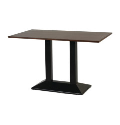 Table rectangulaire avec pied en métal et plateau en bois foncé Turin 1200x700 mm