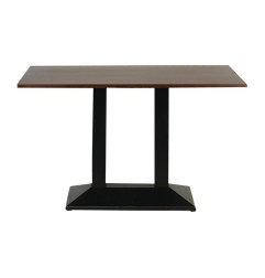 Table rectangulaire avec pied en métal et plateau en bois foncé Turin 1200x700 mm