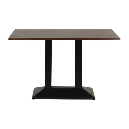 Table rectangulaire avec pied en métal et plateau en bois foncé Turin 1200x700 mm